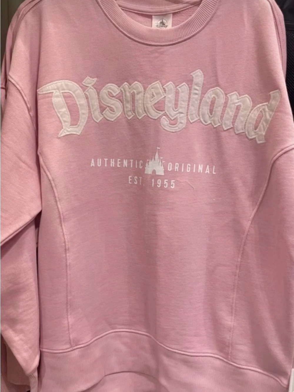 Disney,Disneyland Pink Sweatshirt Authentic Original EST. 1955 w/castle